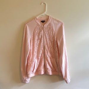 APT 9 light pink lace zip up jacket